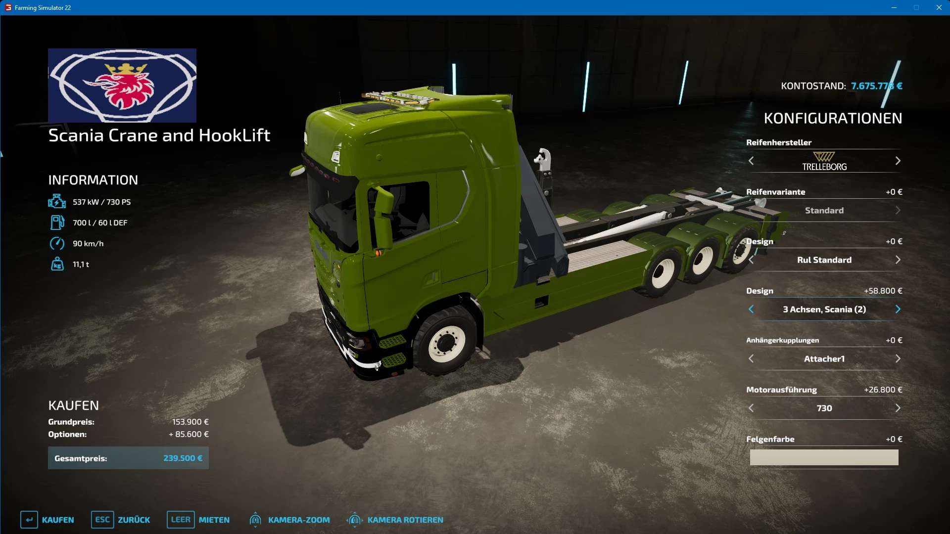 Scania S620 Hkl Hooklift And Crane Truck V10 Ls22 Farming Simulator 0407
