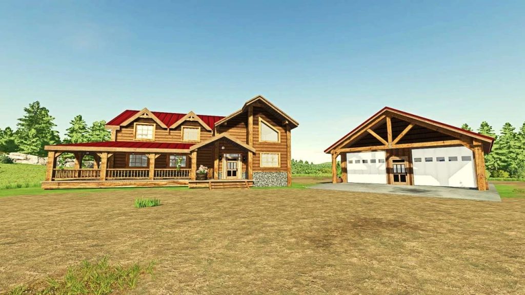 Elk Mountain Ranch House (Color selectable) v1.0.0.3 LS22 Mod / LS25 Mods